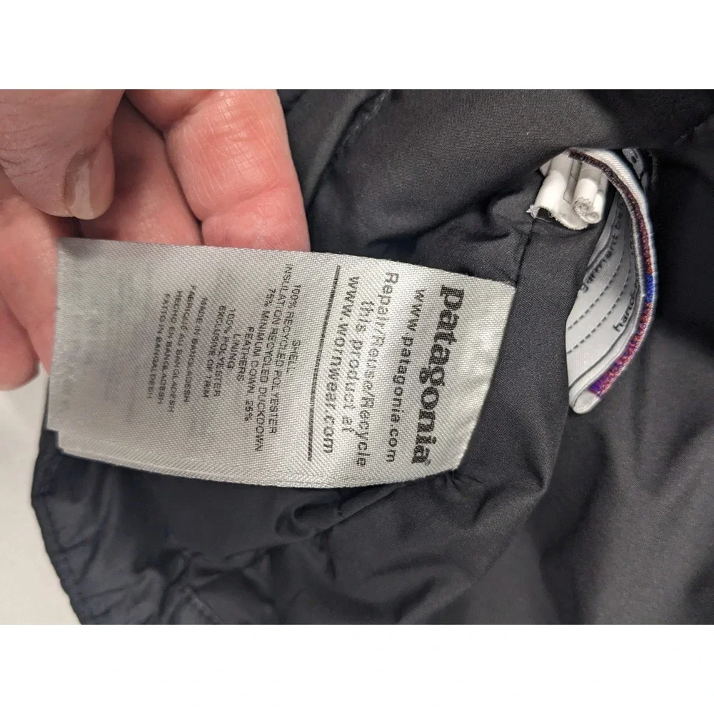 Patagonia Kids Down Sweater Jacket Black Size L 12 Recycled Puffer Full Zip
